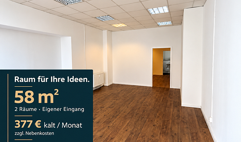 Your own office with a display window: 58 square meters in Freital - €377 per month (cold rent).
