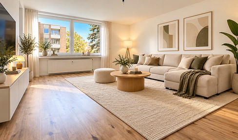 Living on the Rhine – Renovated 3-room apartment with balcony and elevator.