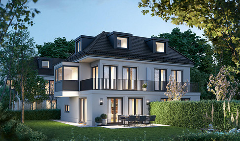 New detached house in Munich-Solln – sold with shared ownership, including a parking space in the underground garage.