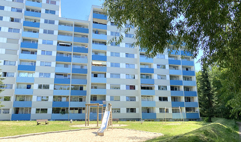 Modernized 2-room apartment with a balcony and a view of greenery, located in Liederbach am Taunus.