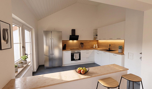 Newly renovated 2-room apartment with balcony, underground parking space, and fitted kitchen, located on the outskirts of Erfurt.