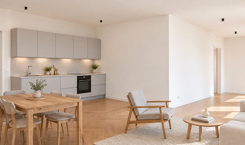 New construction: 3 rooms, 90 m², fitted kitchen, balcony, offered by a private individual.