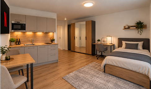 First occupancy in 2026 | Fully furnished apartment with a terrace | KfW 40 standard | Smart TV & washer-dryer.