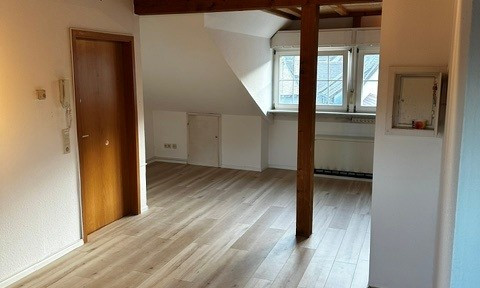 One-room apartment with a view over the rooftops of the old town of Staufen.