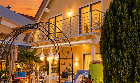 Dream home in Mediterranean style with a summer kitchen - move in and feel right at home.