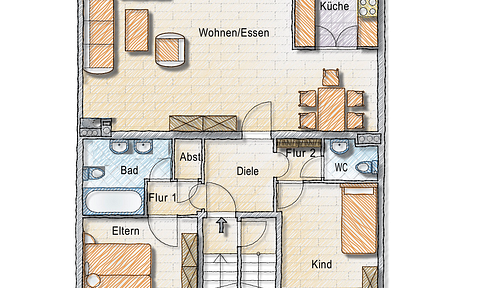 Moderne, helle 3,5-Zimmer-Wohnung – 1. OG – ruhige Top-Lage mit 3 Balkonen & Feldbergblick