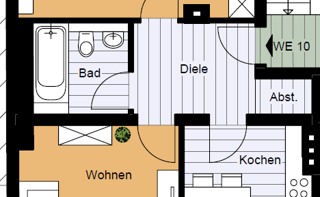 Wohnung in Uni-Nähe mit Balkon