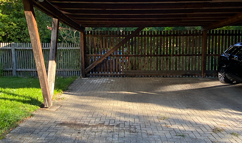 Covered parking space in a central location, close to the Saale floodplain.