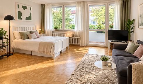 Helles, charmantes Appartment am mit großzügigem Balkon und Blick ins Grüne