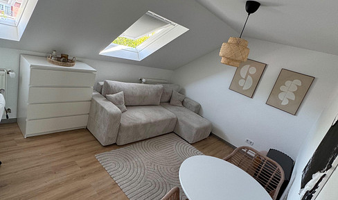 Bright, newly renovated 2-room attic apartment in a quiet location, ideal for singles.