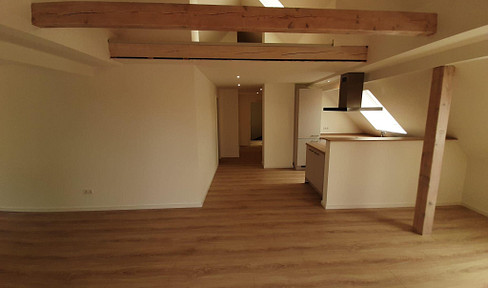 Attic apartment with gallery.