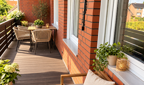 Frisch renovierte 4-Zi-Wohnung (99qm) mit großem Balkon, neuer Einbauküche & Garage in Sassenberg