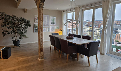 Unique 4-room loft apartment in a central location in Fulda, with a view.