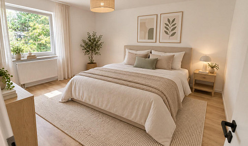 Completely renovated 3-room apartment with balcony - No commission fees.