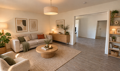 Newly renovated 2-room apartment for 1-2 people, with a balcony, fitted kitchen, and approximately 61 square meters, located in Wethmar, Lünen.