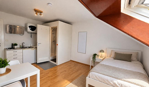 Modern micro-apartment with a wide view in the city center of Stuttgart – 17.2 square meters.