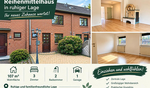 Terraced house with great potential and a new heating system.