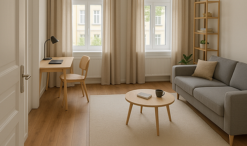 Renovated apartment in a historic building with a balcony – quiet and centrally located in Gohlis.