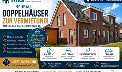 Erstbezug, Neubau im Herzen von Augustfehn