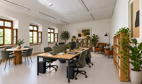 55 square meter commercial space – large windows and 3-meter ceiling height – only €275 per month.