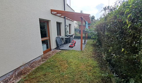 Furnished one-bedroom garden apartment.