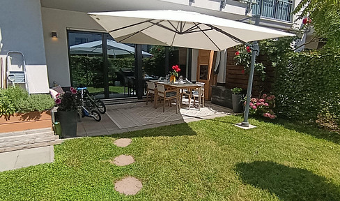 Provisionsfrei: Bezugsfreie Gartenwohnung (Bj. 2014) mit SW-Terrasse – Neue Heizung