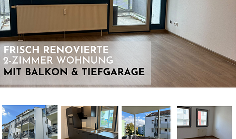 Newly renovated 2-room apartment with a new fitted kitchen, balcony, and underground parking in Sigmaringen-Laiz.