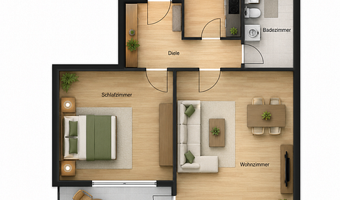 Kernsanierte Wohnung mit Balkon und Aufzug in Paderborn -auch WG-geeignet-