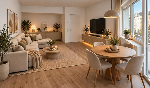 First occupancy after renovation | 3 rooms | 2 balconies | Underfloor heating & fiber optic internet.