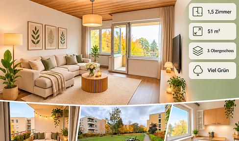 Charming 1.5-room apartment in the green district of Berlin-Spandau.