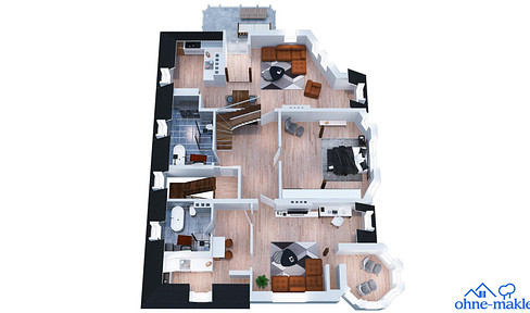 Exclusiv und stilvoll wohnen in Stadtvilla / hochwertige 4 - 5 Raum Terrassenwohnung