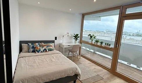 Möblierte WG-Zimmer im 9. OG 4 hochwertig möblierte Zimmer in einer frisch sanierten 4er-WG · Wohnung 56 · U3 Obersendling & S-Bahn Siemenswerke fußläufig