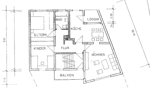 Bright 3.5-room apartment on the 1st floor with a balcony, parking space, and garden, available for rent immediately in 72348 Rosenfeld Heiligenzimmern.