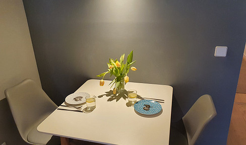 Furnished one-bedroom apartment with a view of Charlottenburg Palace.