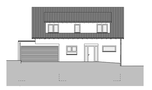 Detached house with a large garage and an optional separate apartment.