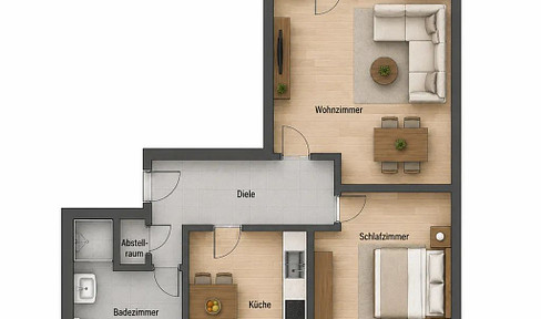 Newly renovated 2-room apartment with fitted kitchen in Nuremberg – available immediately.