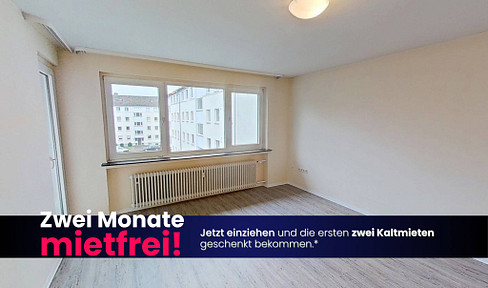 SPARAKTION: Comfortable 3-room apartment with a covered balcony and a bright bathroom featuring both a shower and a bathtub.