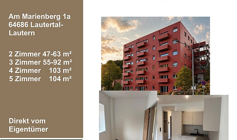 3-room apartment in Lautern: Brand new, energy-efficient, and accessible (Type 6).