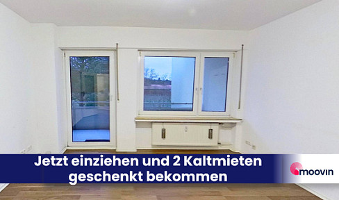 Spacious 3-room apartment with a BALCONY and a bathroom with natural light.