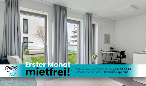 STUDENTS ONLY: Studio 152 - Fully furnished one-room apartment with fitted kitchen, ALL-INCLUSIVE RENT, and more, located in the Wiesbaden Rheingau district.