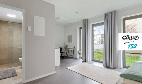 Studio 152: Furnished student apartment with fitted kitchen, all-inclusive rent, and more, located in the heart of Wiesbaden.