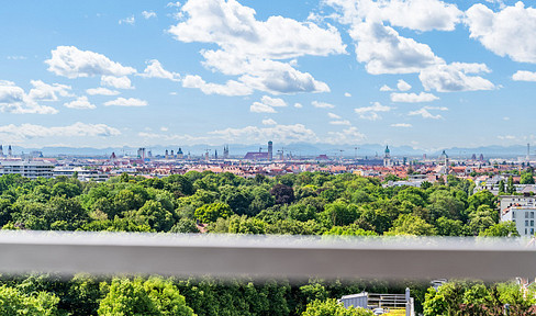 Munich skyline plus panoramic views of the Alps: a view as rare as the opportunity to see it.