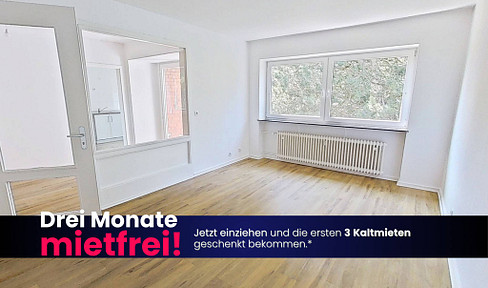 **EINZIEHEN UND bis zu 3 NKM SPAREN** Viel Platz zum Wohlfühlen: Charmante 3-Zimmer-Wohnung mit Loggia nahe dem Schleiufer