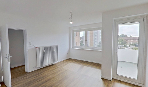 Well-proportioned 2-room apartment with a balcony in the Rude district of Flensburg.