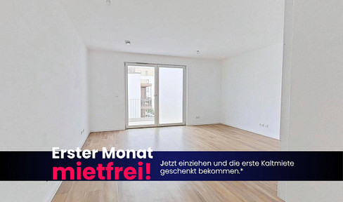1. RENT FREE: Bright, modern 3-room apartment with balcony and fitted kitchen.