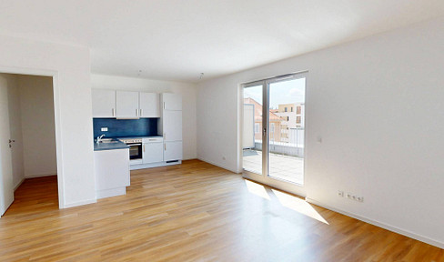 Modernity and comfort: Newly built 4-room apartment with fitted kitchen and a large rooftop terrace.