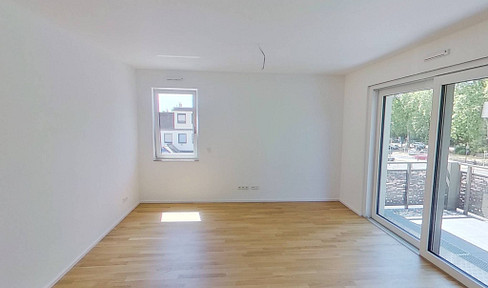 Modern, newly built 2-room apartment with a balcony and a direct view of the Volksgarten.