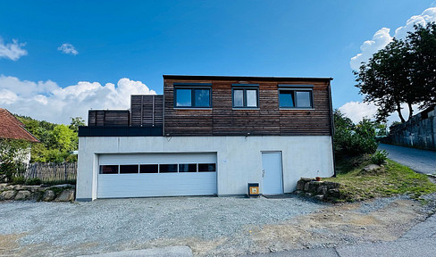 Unique tiny house with an extra-large garage and a rooftop terrace.