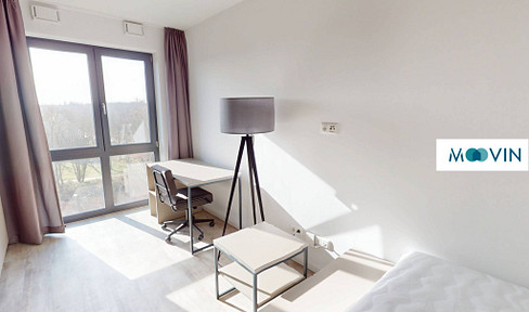 Furnished standard apartment with fitted kitchen, all-inclusive rent, and more, located on the Rhine riverbank.