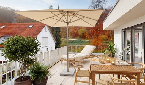 Penthouse-style apartment: Spacious 2-room apartment with a sun terrace.